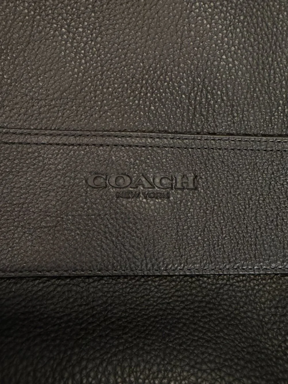 COACH Houston Leather Messenger Bag Black